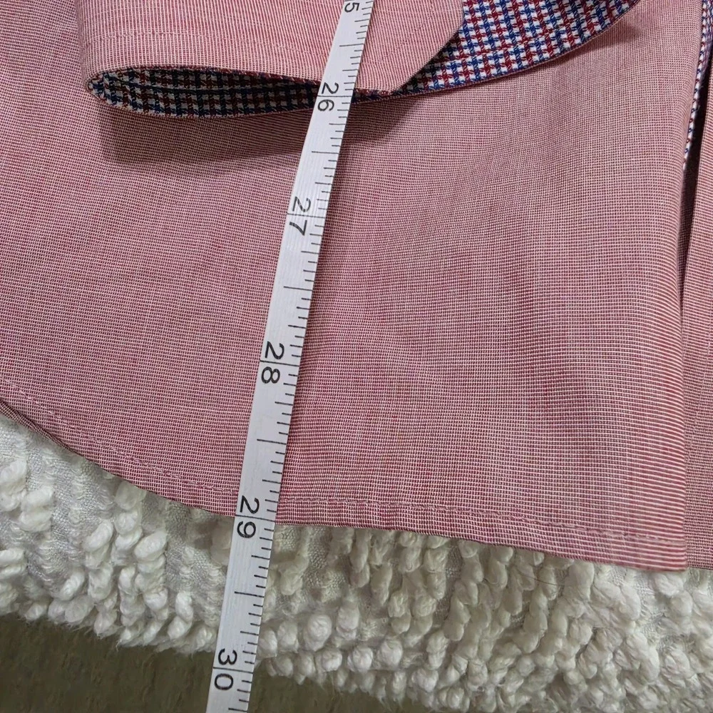 Banana Republic Shirt Adult Small Red Blue & White Plaid Button Up Long Sleeve